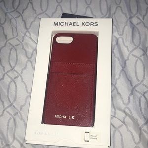 bright red Michael Kors iphone case